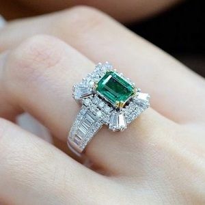 Emerald Cut Zircon Gemstone Ring